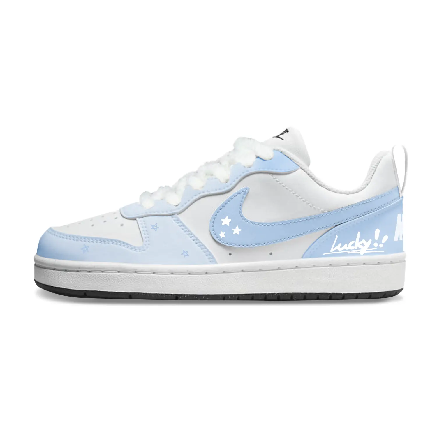 

Nike Кроссовки для скейтбординга Court Borough Blue Star Radiance Low Top для детей, синие, белые, для подростков