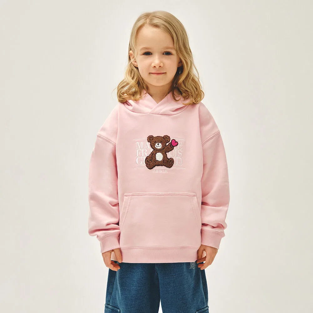 Детская худи Classic Logo с медведем розового цвета от Marithé Kids