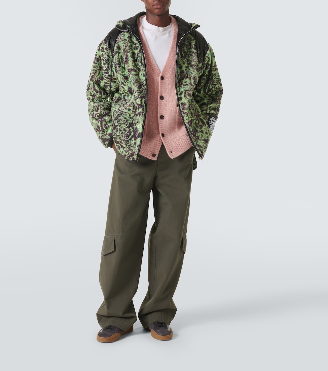 Флисовая куртка с принтом Acne Studios, Green/Black — фото 2