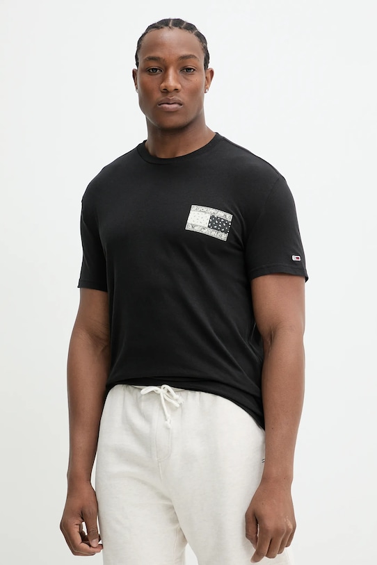 

Хлопковая футболка Tommy Jeans, черный