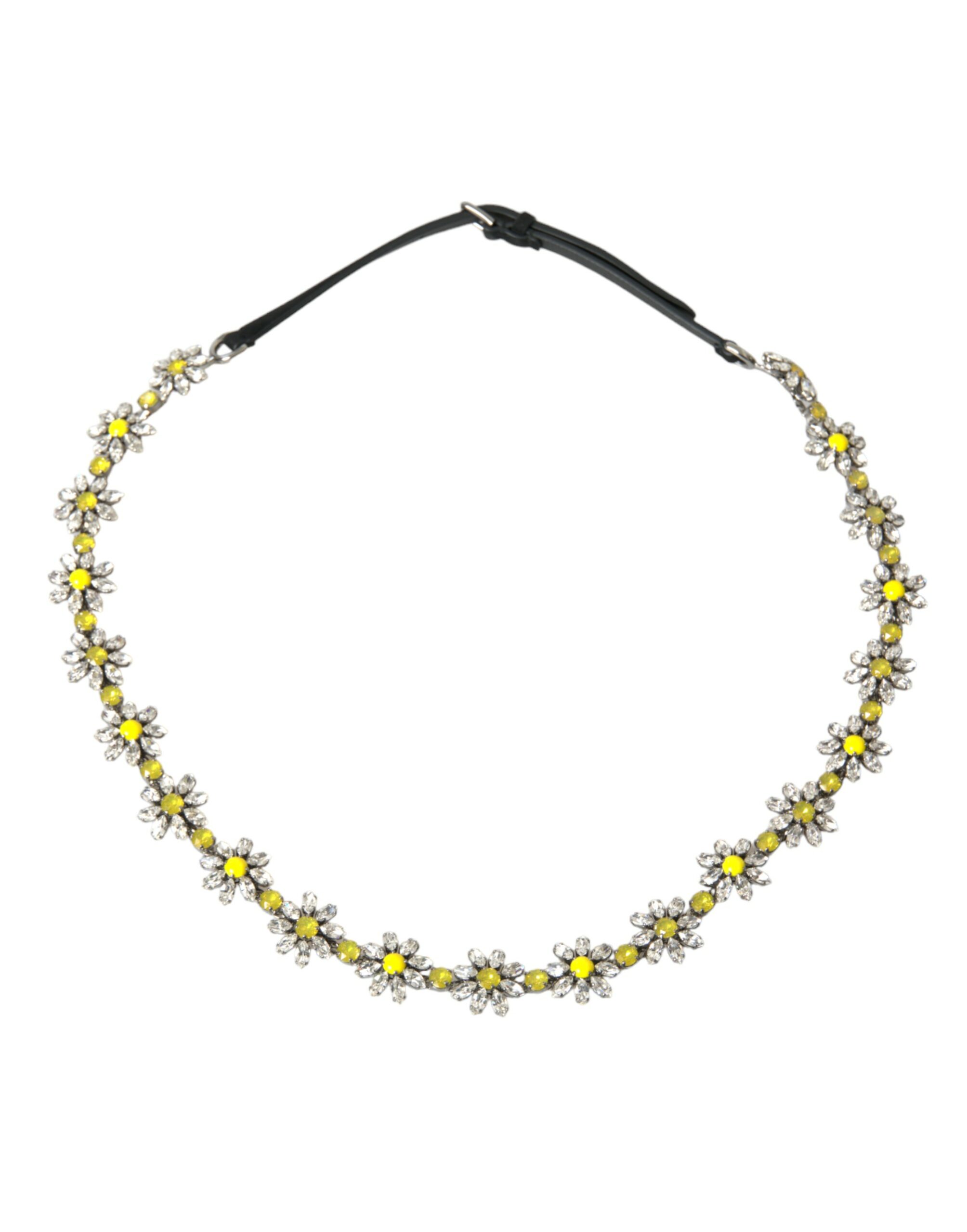 

Элегантный кожаный ремень, украшенный кристаллами Dolce & Gabbana, черный