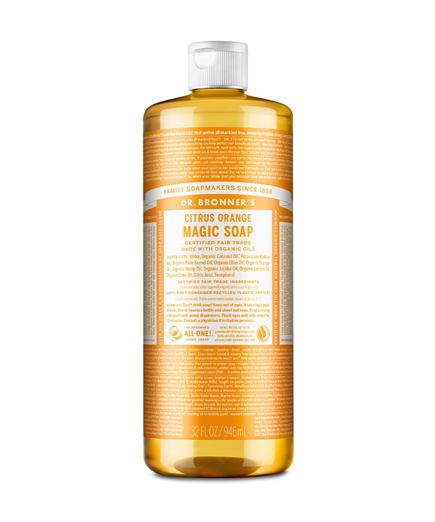 Волшебное мыло Dr. Bronner's CI с ароматом цитрусового апельсина, 946 мл Dr. Bronner's, others