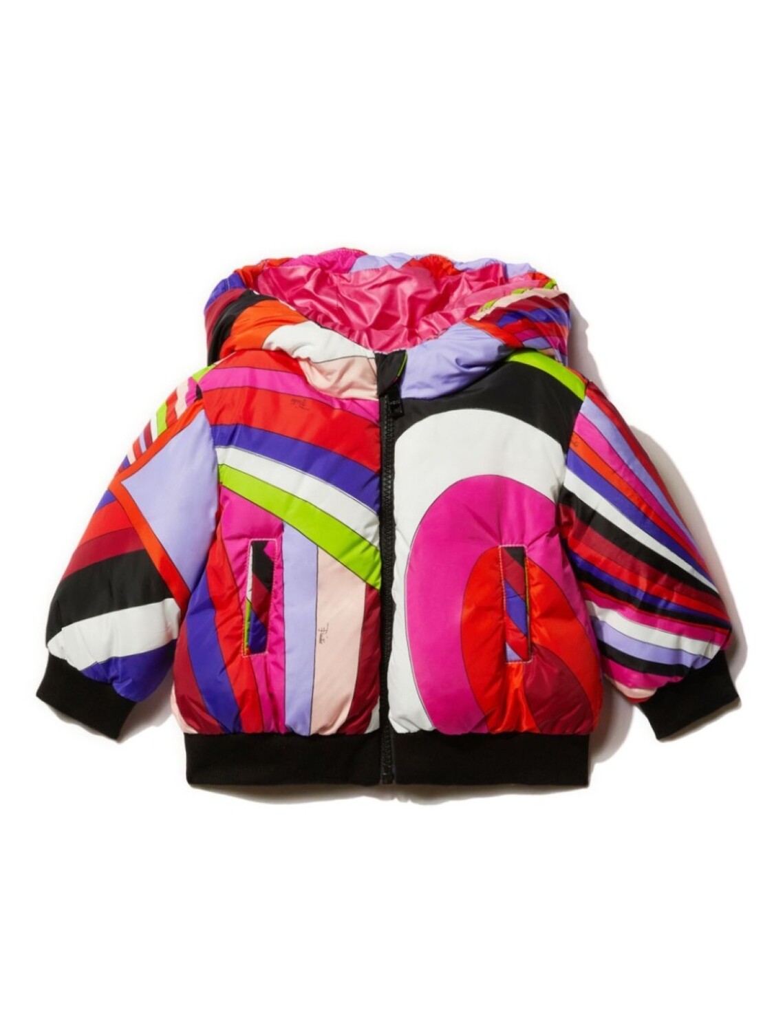 

PUCCI Junior пуховик с принтом Iride, розовый