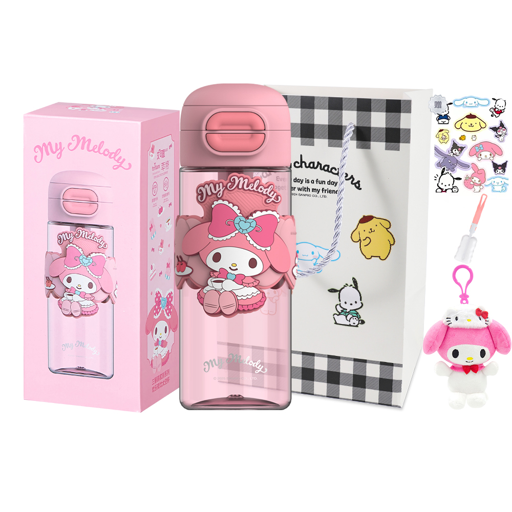 

Пластиковый стакан Melodi 630 мл Sanrio, My Melody Water Cup+Shopping Bag+Sticker Cup Brush+Doll