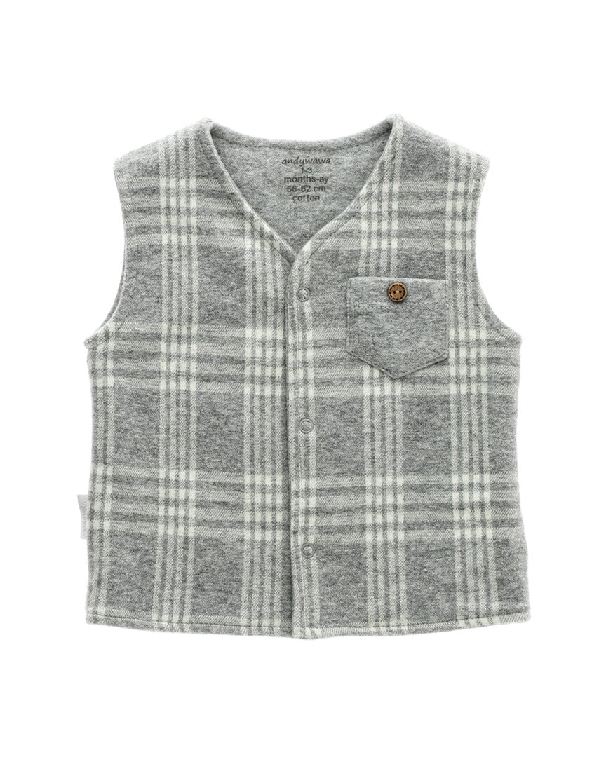 

Жилет Andywawa Little Hedgehog Plaid Pocket Andy Wawa, серый