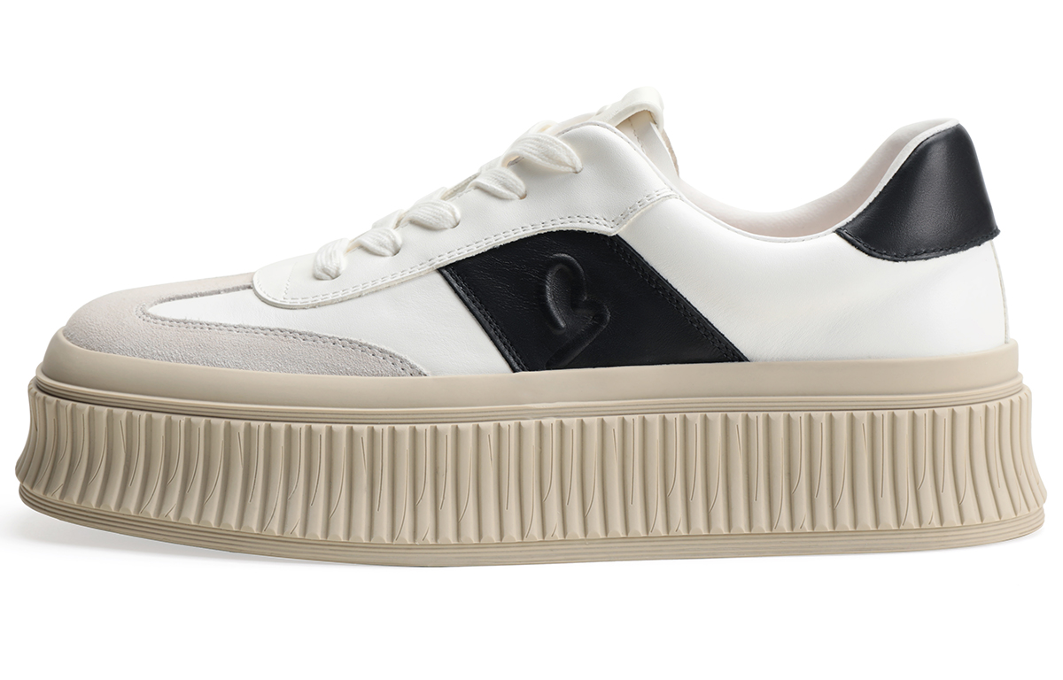 

BOSSSUNWEN Стильные скейтерские кроссовки мужские бело-черные, цвет White Black