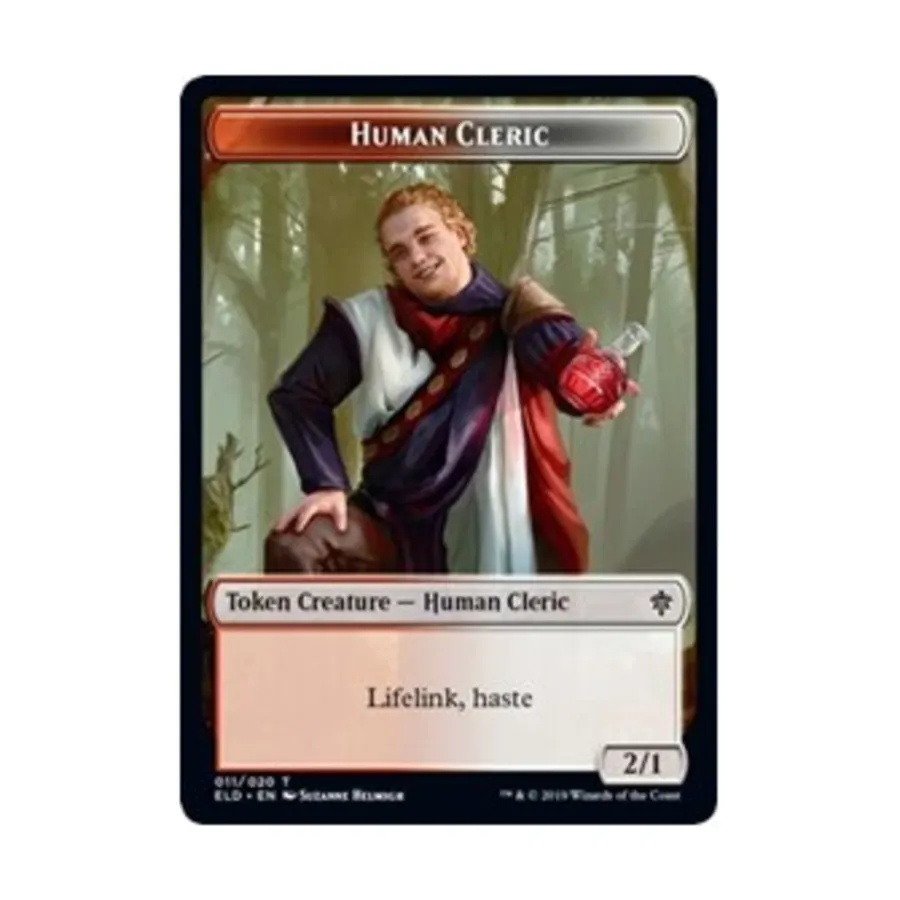 

CCG Жетон человека-священника (T), MTG - Throne of Eldraine