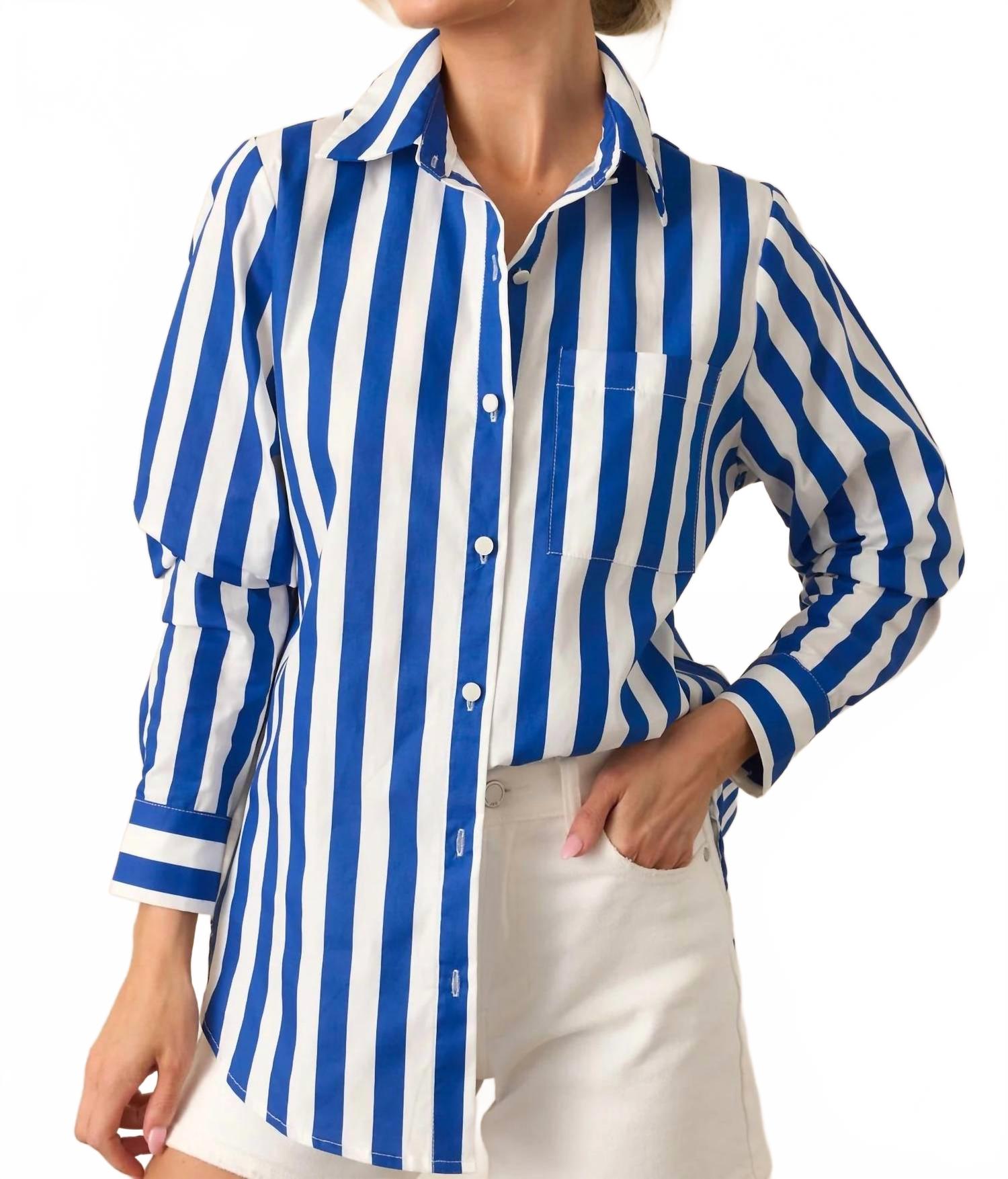 

Prosperina Топ Paula с пуговицами спереди, в синюю полоску