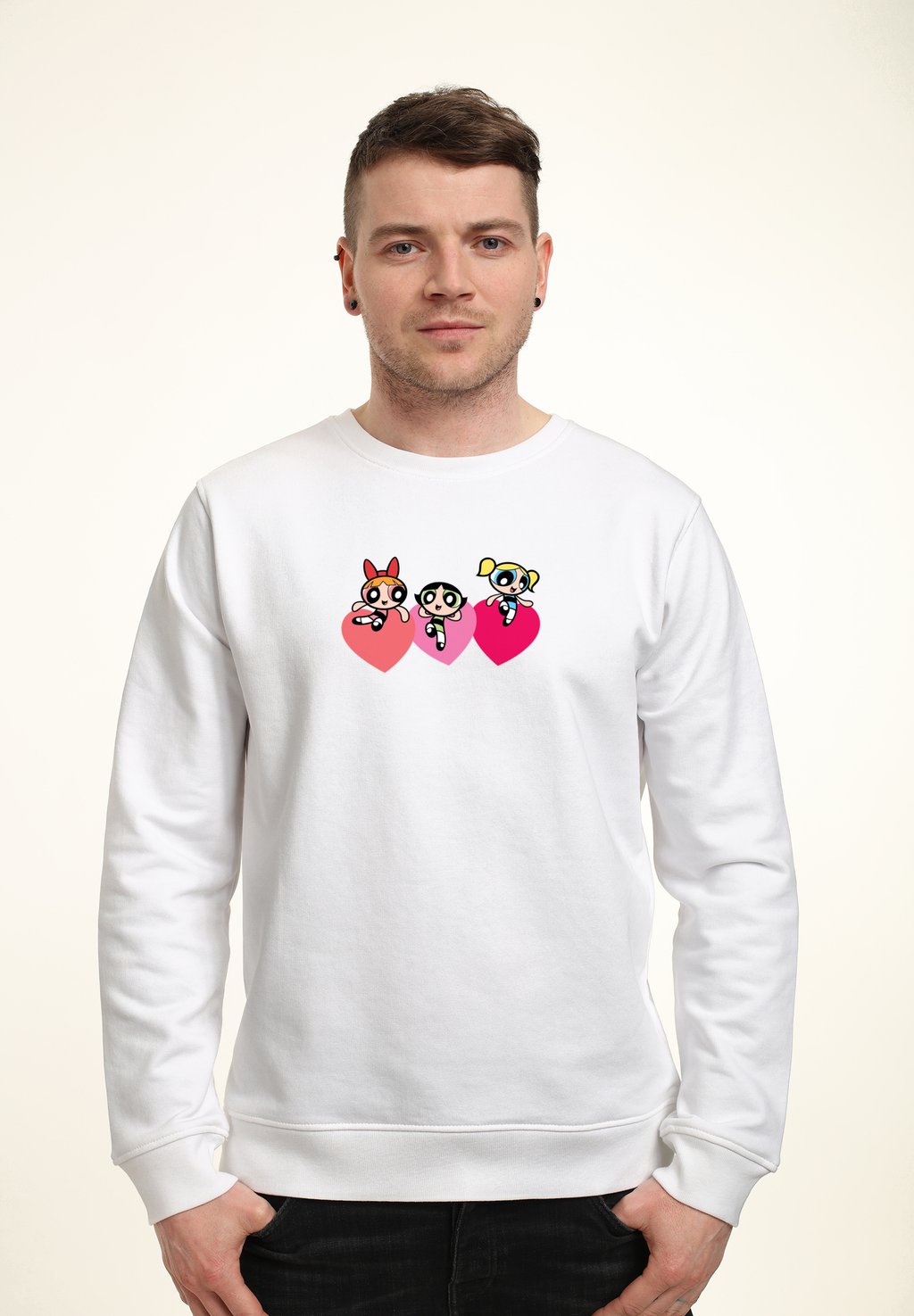 

Толстовка THE POWERPUFF GIRLS TRIPLE HEART GRAPHIC Henry Tiger, белый