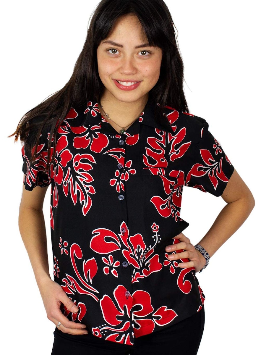 

Блуза King Kameha Hibiscus Black Line, красный