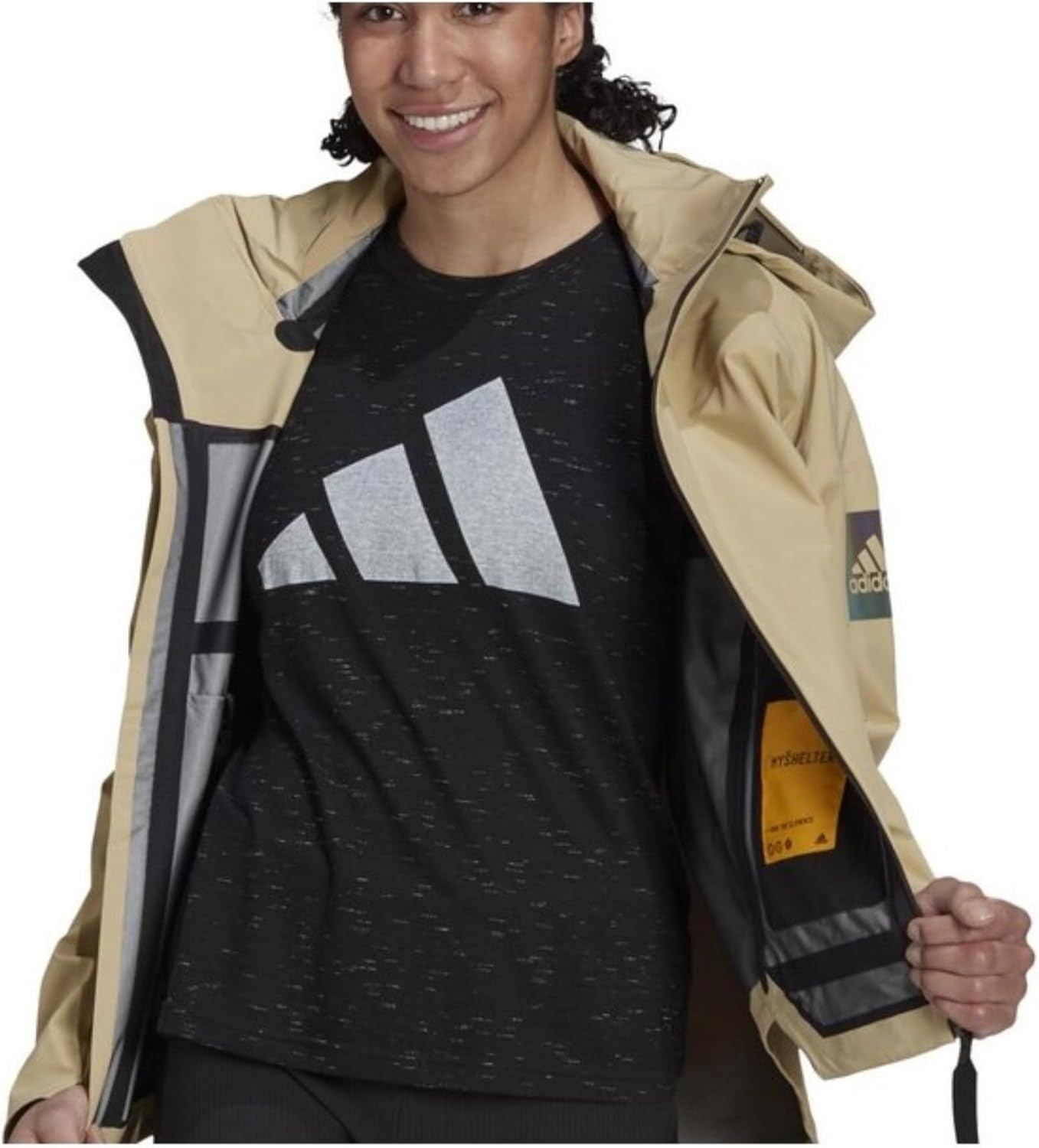 

Женская куртка Adidas Myshelter с логотипом, бежевый