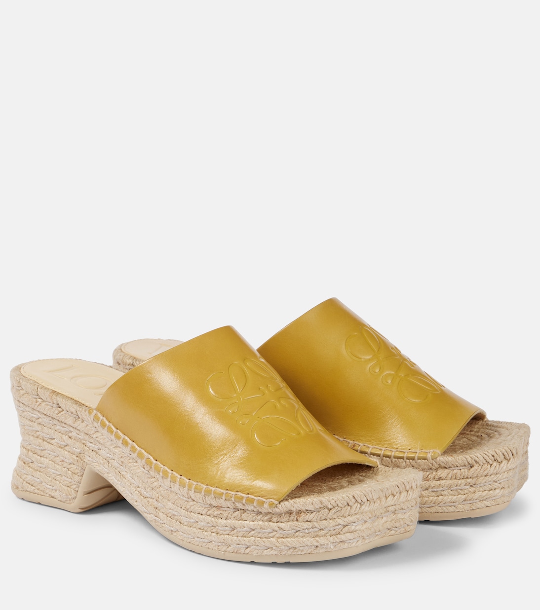 Кожаные эспадрильи на клиновидной подошве Petal Anagram Loewe, Ocher