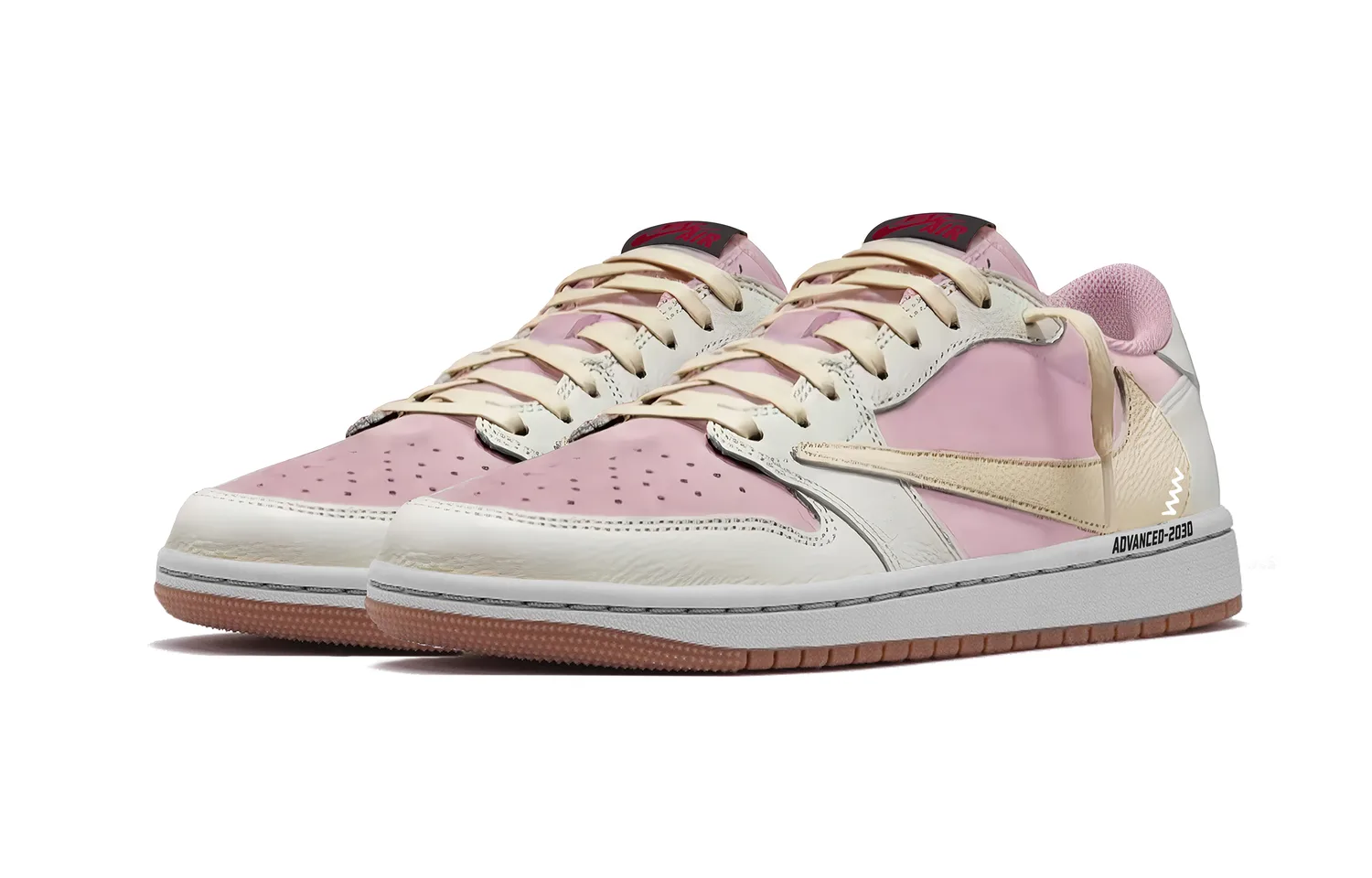 Jordan Travis Scott x Air 1 Pink White Travis Scott X AJ1 Abrasion Resistant Low top Vintage Basketball Shoes — фото 4