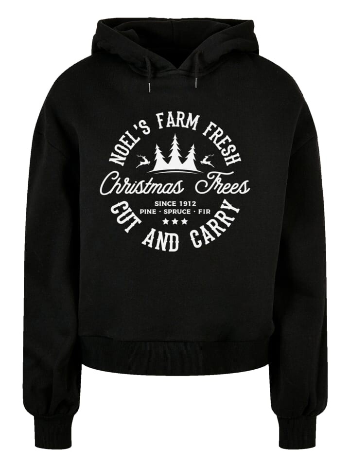 

Пуловер F4NT4STIC Oversized Hoody Weihnachten Trees Farm Retro Sign, черный