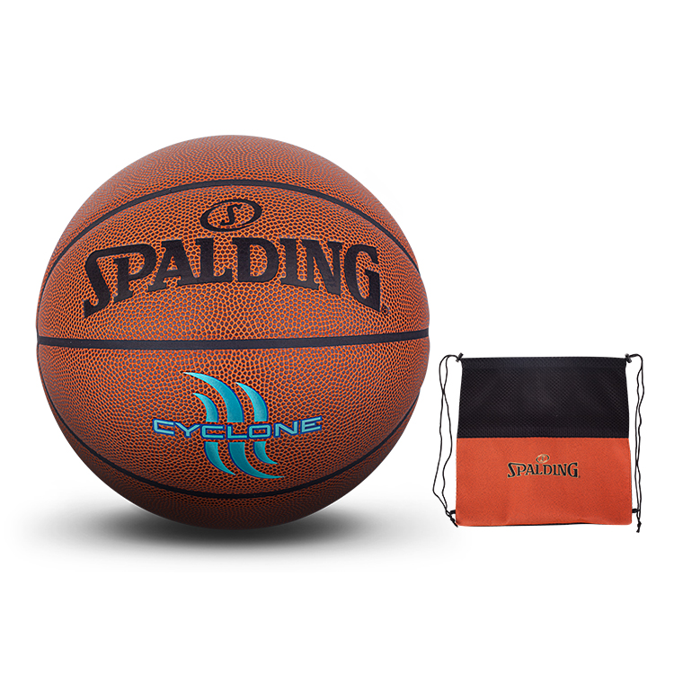 

SPALDING Баскетбольный мяч серии introductory pu коричневый с синим текстом размер 7 тренировочный unisex