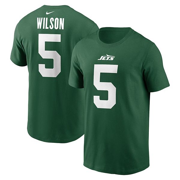 Футболка с именем и номером Garrett Wilson New York Jets зеленого цвета Nike — фото 2