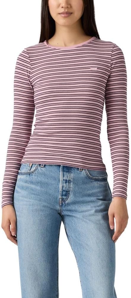 

Женская футболка Levi's Hayes с длинным рукавом (также доступна в размере Plus), (New) Clara Stripe Cloud Dancer