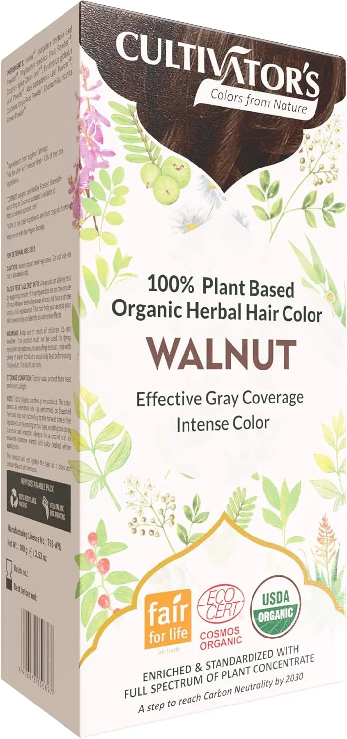 Органическая травяная краска для волос «Herbal Hair Colour» ореховая 100 г от Cultivator's Cultivator'S
