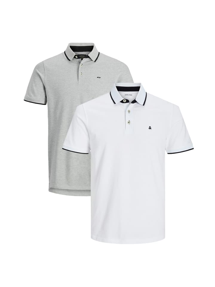 

Футболка поло Jack & Jones, цвет grau/weiß
