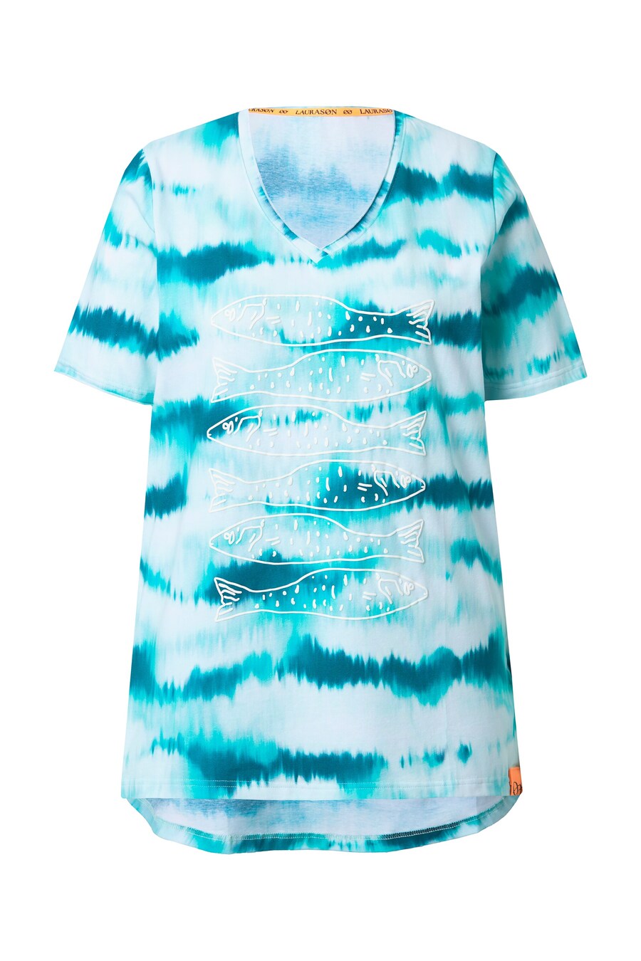 

Футболка LAURASØN, Cyan blue/Light blue