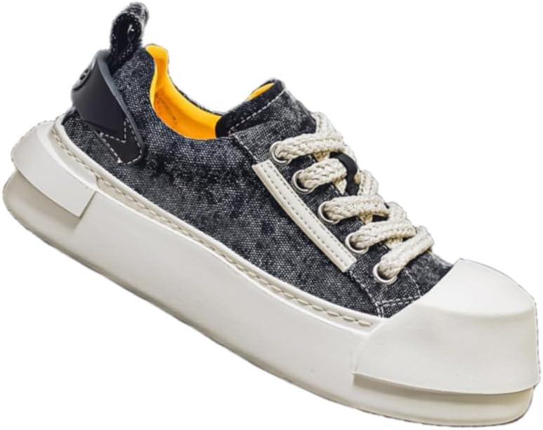 

Мужские модные кеды на толстой подошве из ткани- дышащие и удобные, противоскользящие и прочные, для любых случаев Clolinde, черный