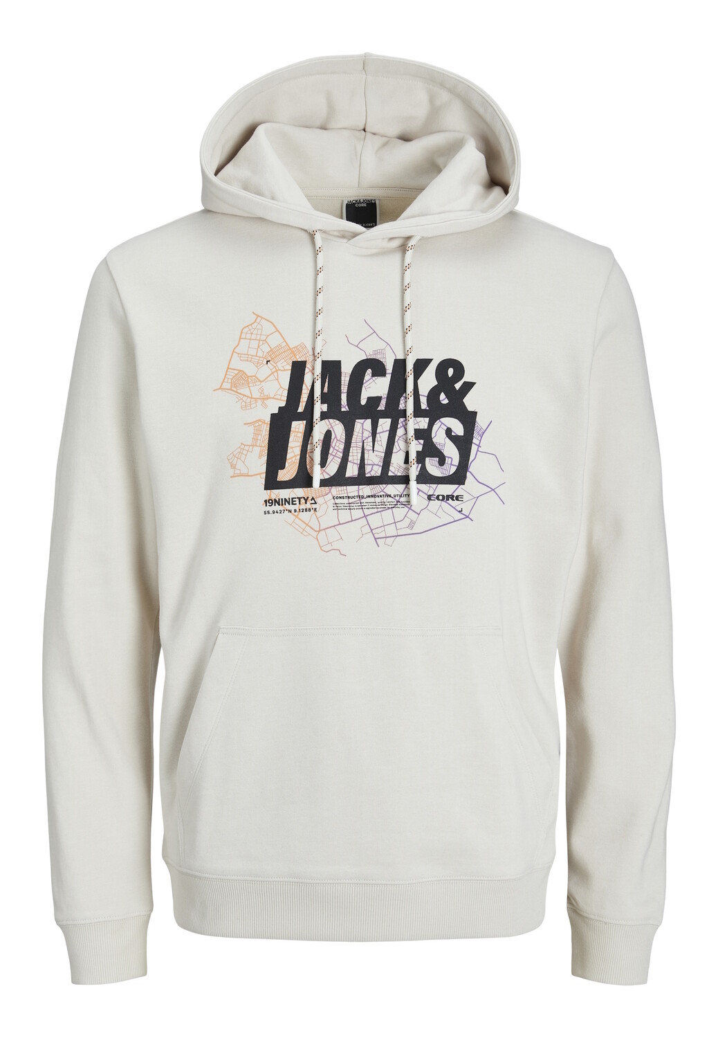 

Толстовка Jack & Jones Hoodie 'Map', бежевый