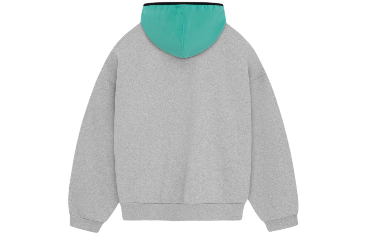 Толстовка с принтом логотипа Fear Of God Essentials, светло-серый меланж/мятный лист — фото 3