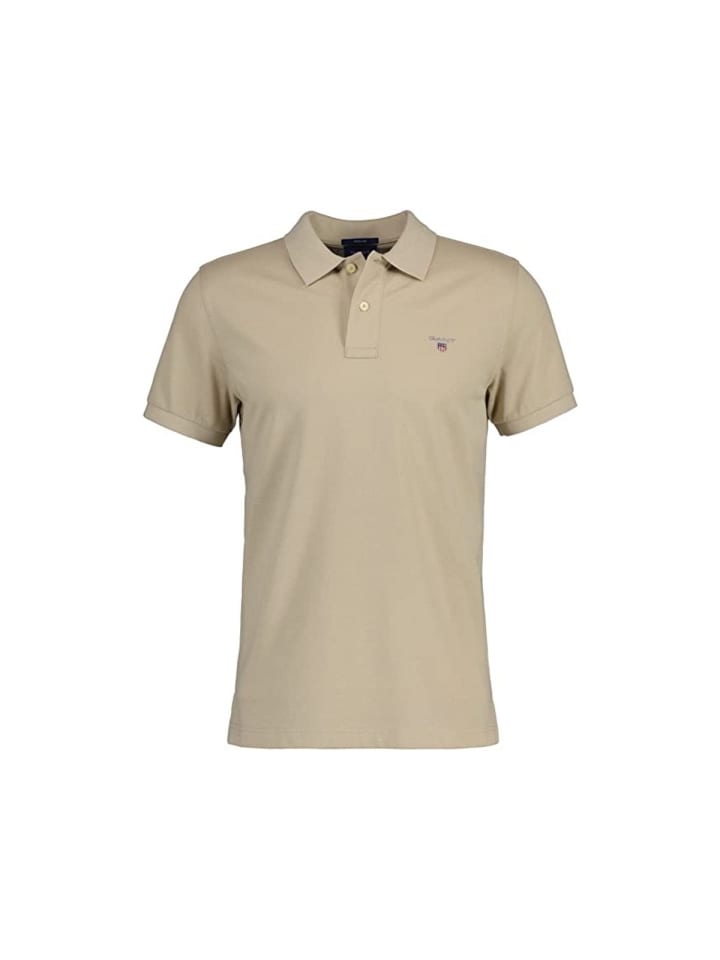 

Мужская рубашка-поло бежевого цвета Gant