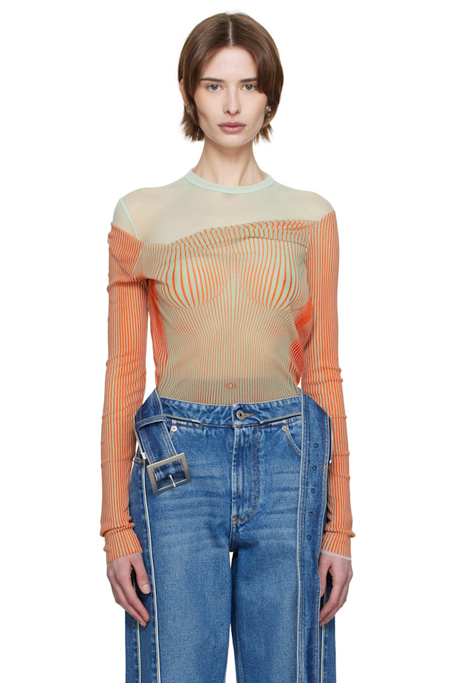 

Облегающий боди с драпировкой Jean Paul Gaultier, мультиколор