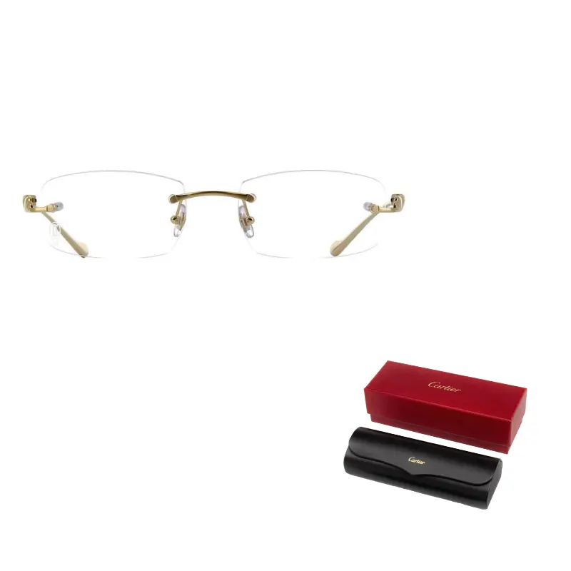 

Cartier Прямоугольные очки без оправы, Gold