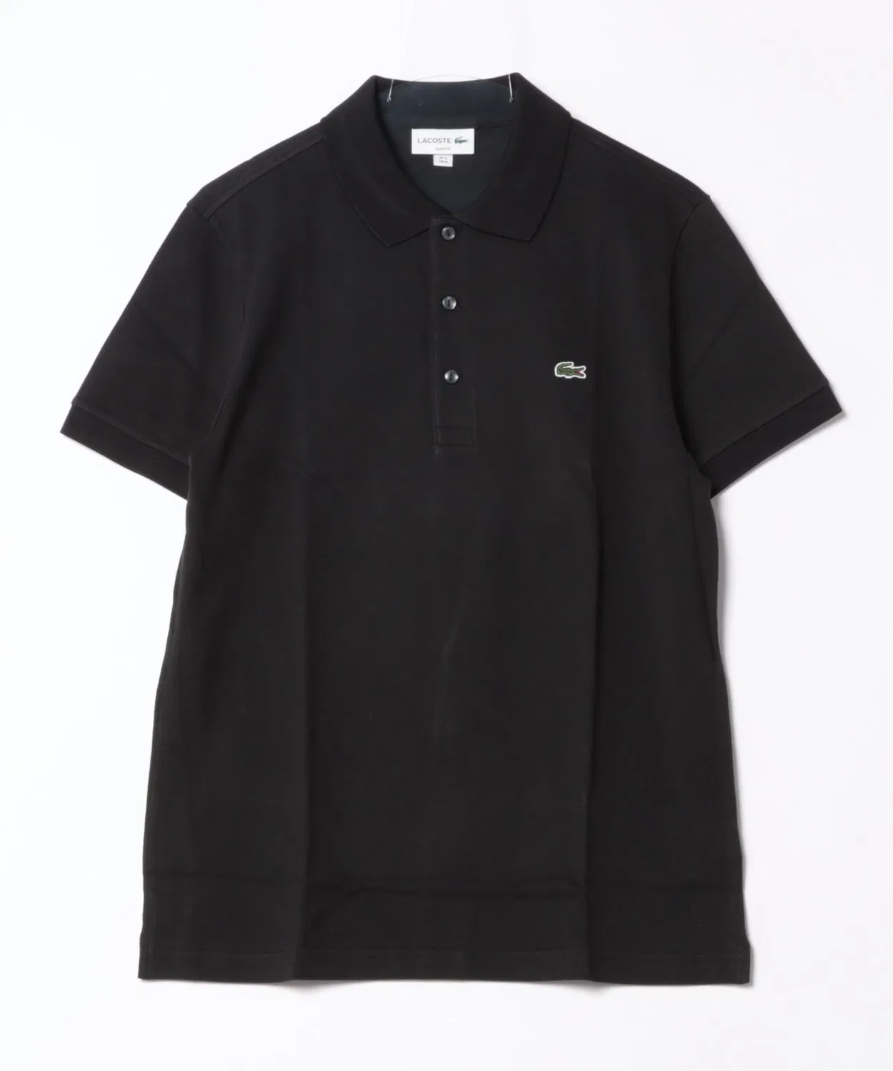 Поло Lacoste из мини-пике черное