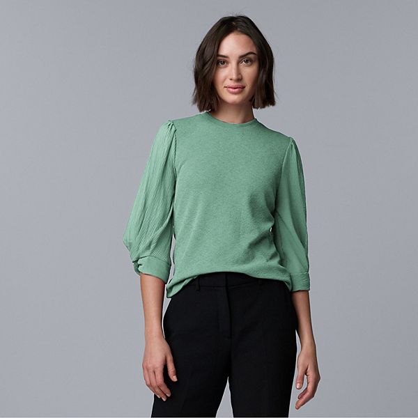 

Топ с закрученными рукавами Petite Simply Vera Vera Wang, Chadwick Green