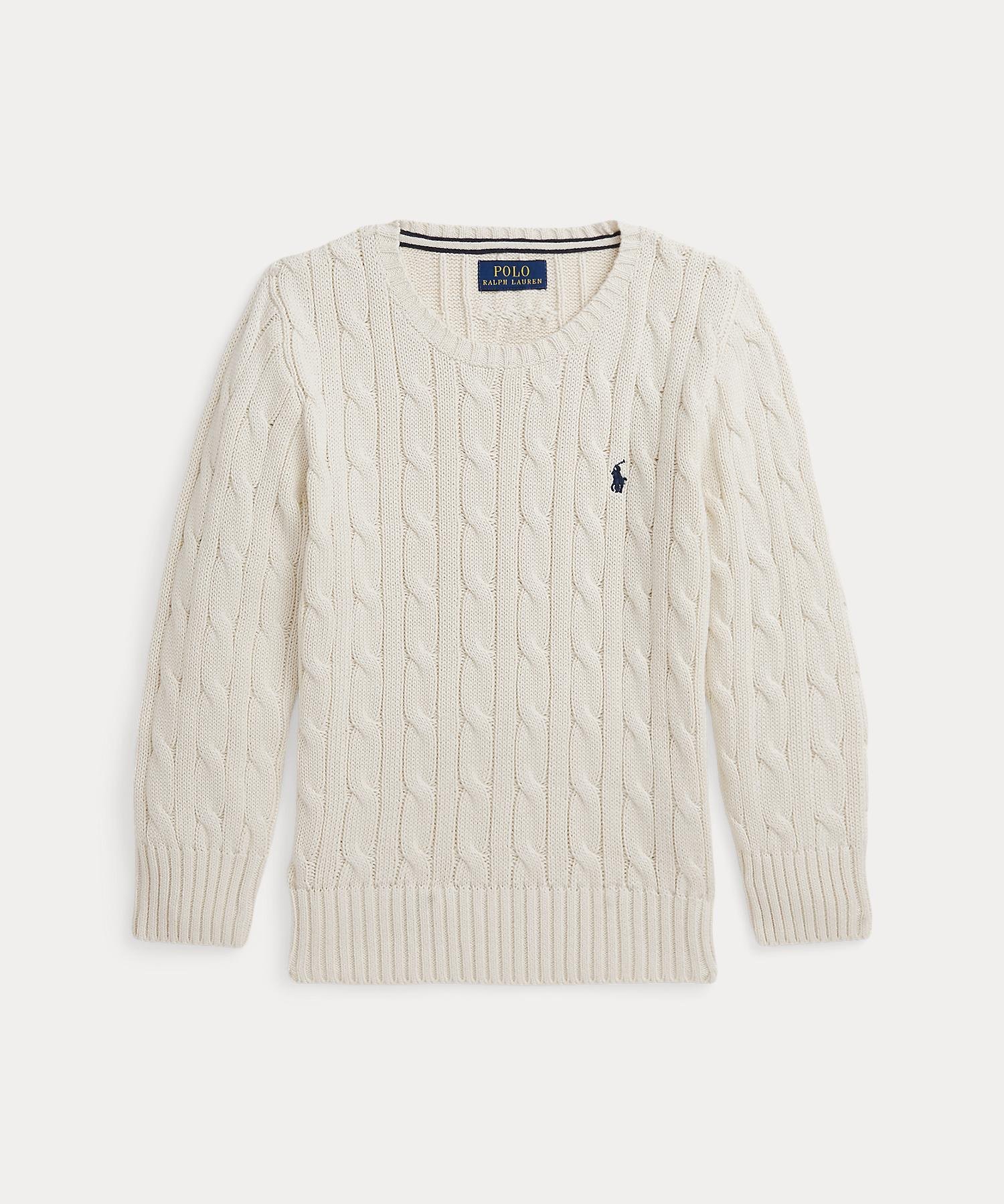 (Для мальчиков 2-7 лет) Хлопковый свитер крупной вязки Polo Ralph Lauren, 101 Natural