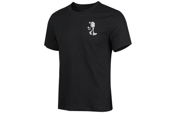 Футболка back basketball graffiti printing short sleeve black Nike, черный — фото 3