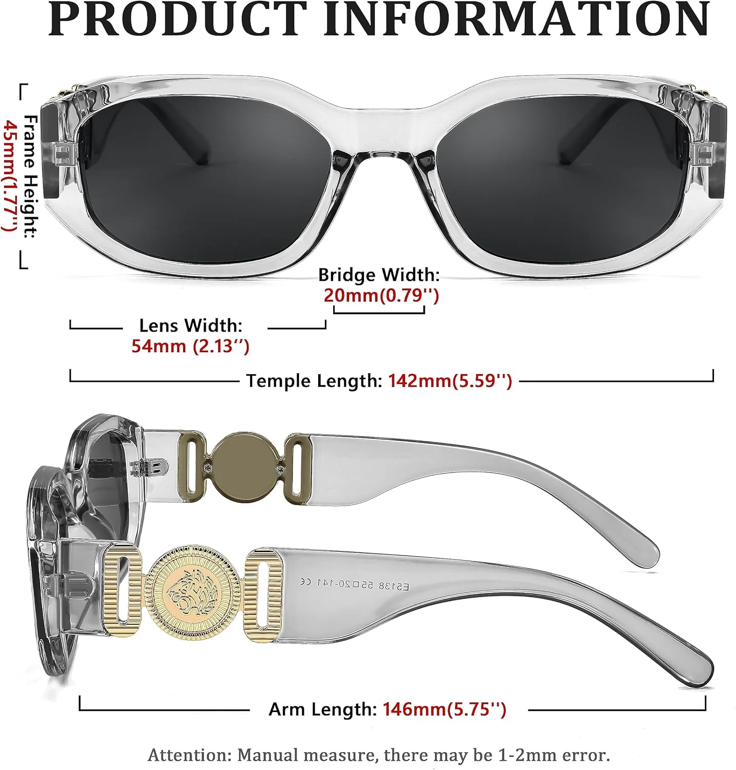 

Солнцезащитные очки FEISEDY в стиле ретро, ​​прямоугольные, для женщин и мужчин, винтажные, 90-е, маленькие, узкие, квадратные, модель B2322, 2 Pack Brown+gray