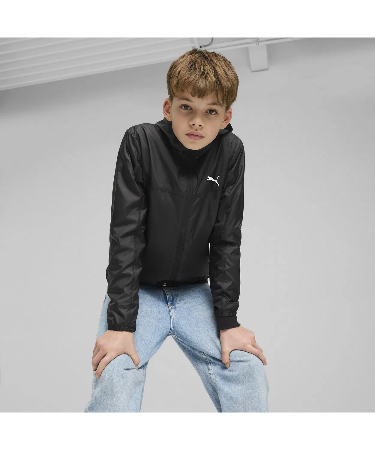 Детская ветровка PUMA Ess Regular Windbreaker 120-160 см чёрная — фото 2