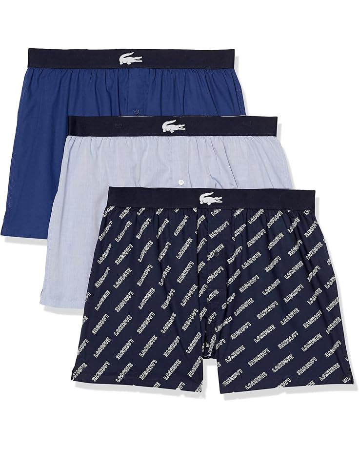 

Боксеры Lacoste 3-Pack Authentic Woven Boxer, цвет Navy Blue/Methylene/Tropical