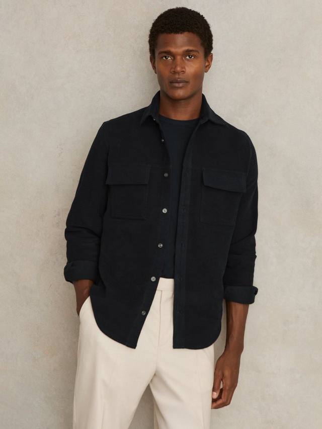 

Камбер рубашка Regular Fit из хлопка Reiss, Navy