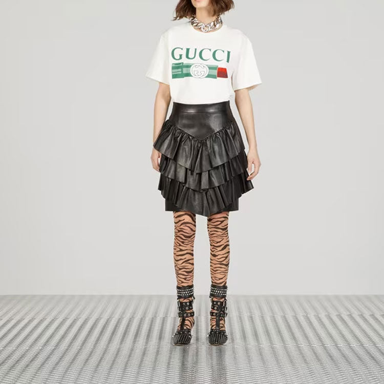Футболка Gucci Lipstick Print Cotton T-Shirt, с принтом губной помады, белый — фото 2
