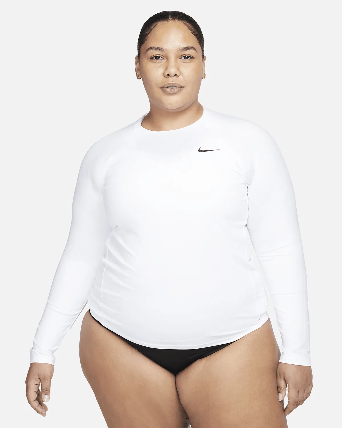 Женская длинная футболка Dri-FIT UV (плюс сайз) Nike Swim Hydroguard, White