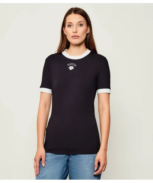 

Футболка с мини-розой Slim fit Guess Jeans, черный
