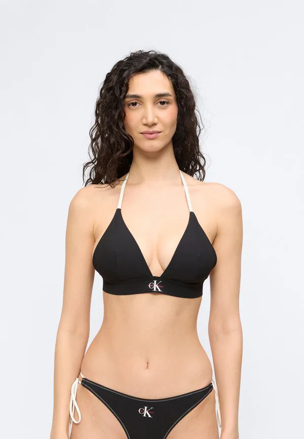 Бикини топ с монограммой в виде треугольника Calvin Klein Swimwear, Black — фото 3