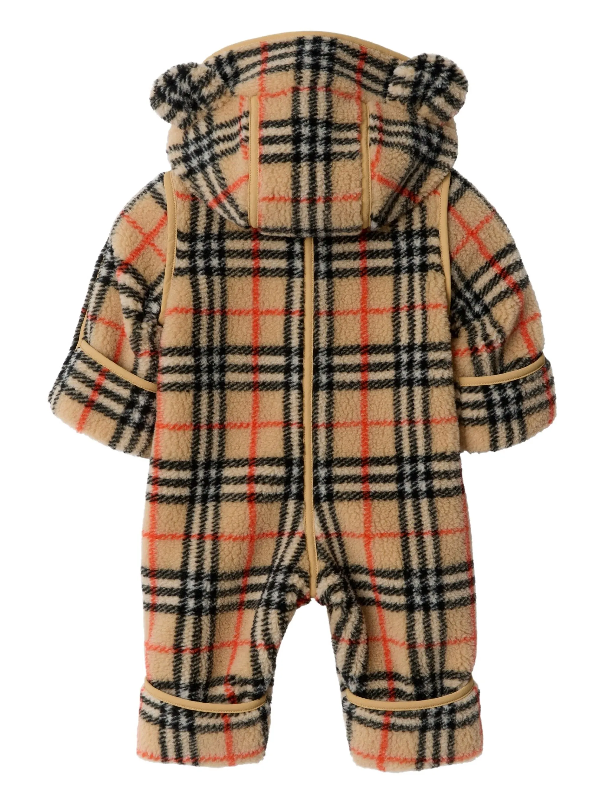 Комбинезон с капюшоном на молнии Burberry Kids, нейтральный — фото 2