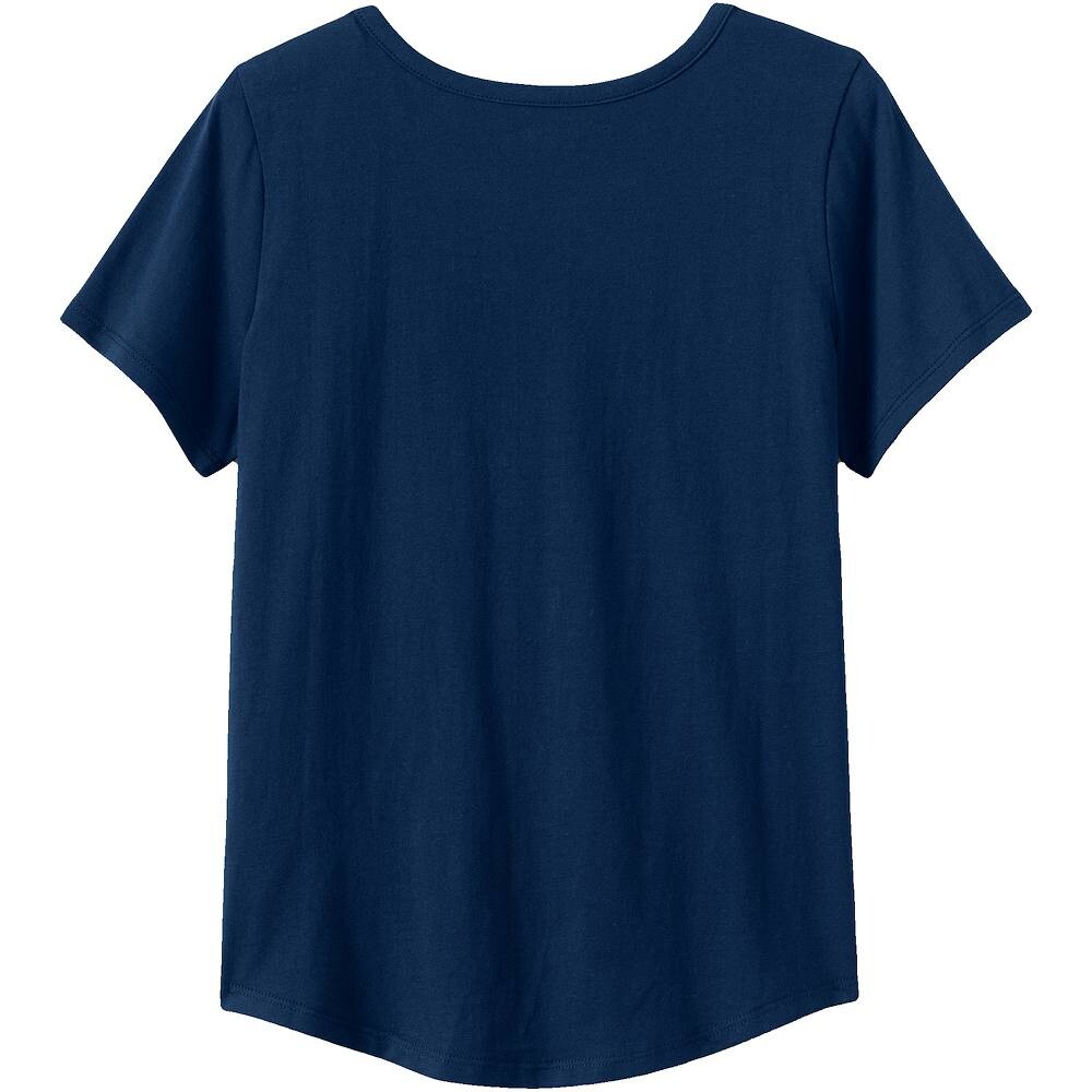 Футболка с рисунком Lands' End для девочек 2–20 лет в стандартном и расширенном цвете, цвет Sea Navy Unicorn — фото 2