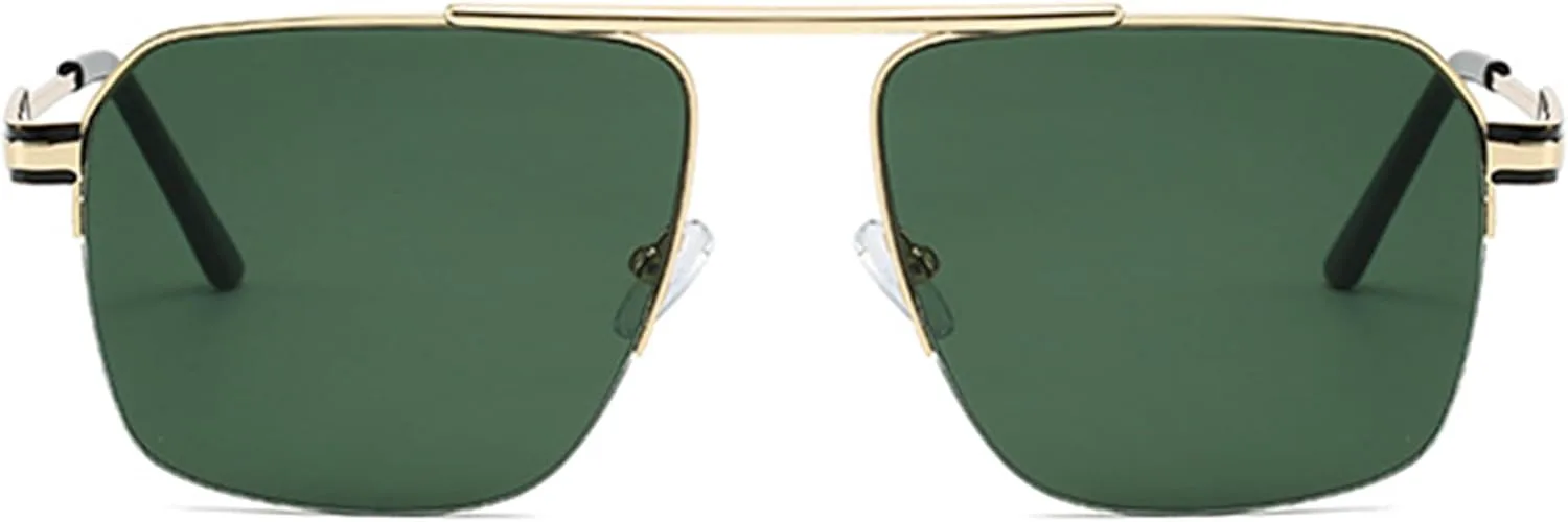 

Солнцезащитные очки Bullabulling в стиле ретро, ​​квадратные, для женщин и мужчин, винтажные, большие, в стиле «пилот», 70-х, 80-х, 90-х годов, Glod Green