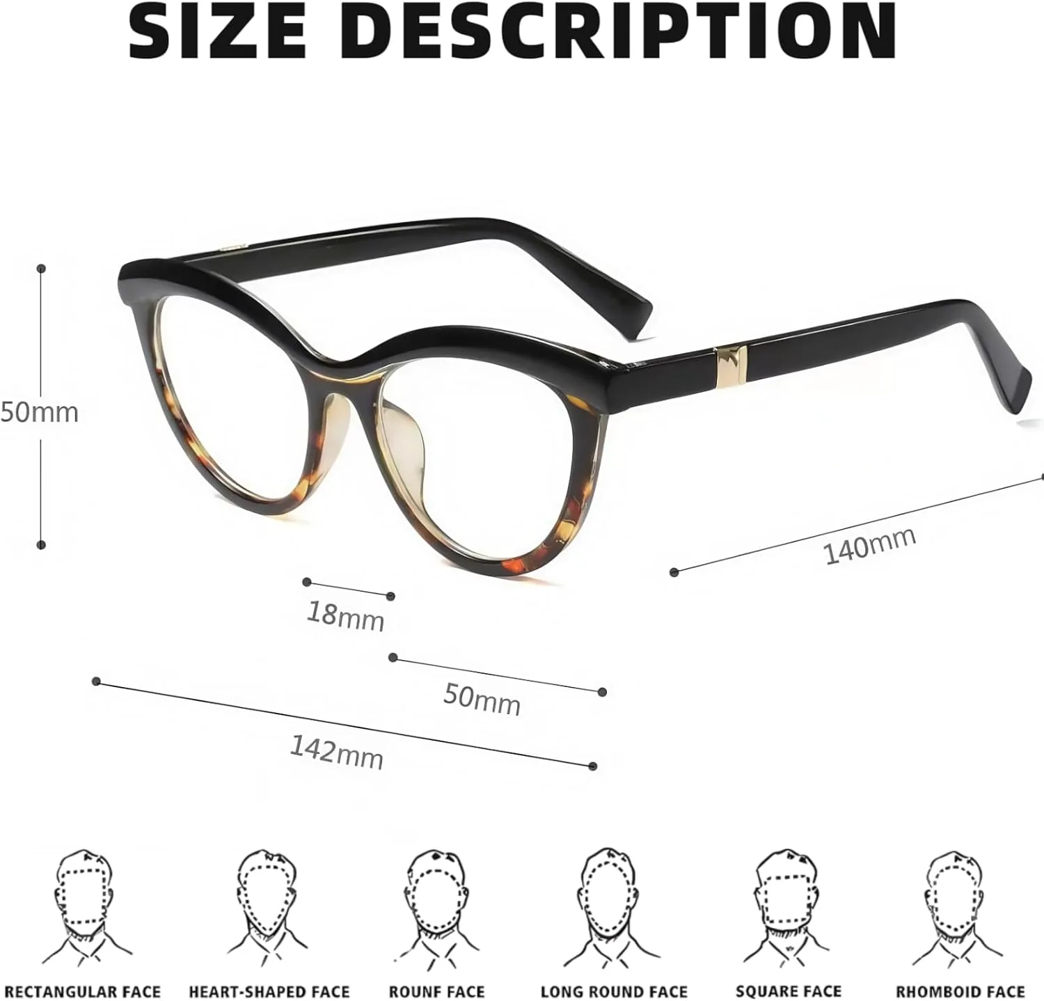 

Женские солнцезащитные очки ICARA Light Luxury Fashion Cat Eye в полной оправе - защита от УФ-излучения UV400, элегантный и привлекательный стиль для всех, Black