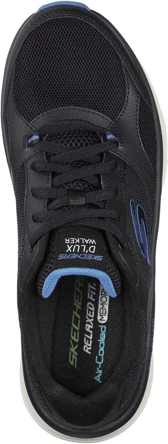 Мужские походные ботинки Skechers DLUX Walker - Mainstream - 232260WW на шнуровке, размер 4E, Black — фото 3