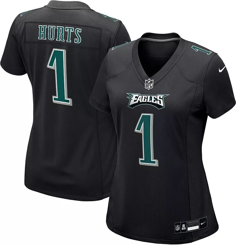 

Женская черная игровая майка Nike Philadelphia Eagles Jalen Hurts #1