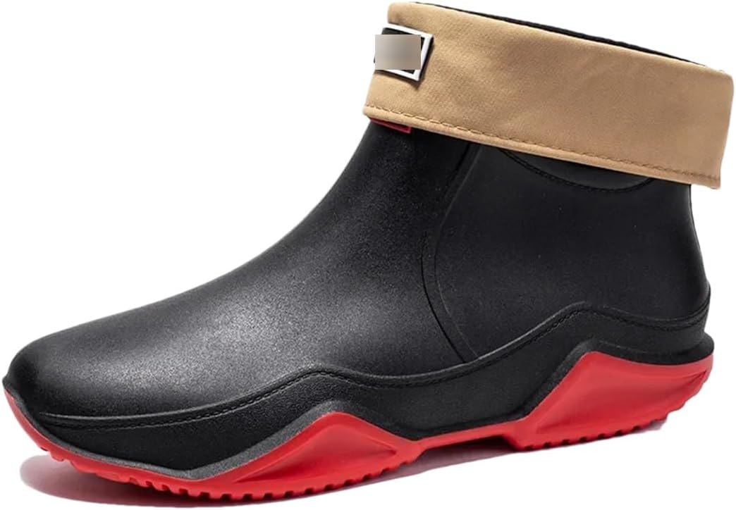 

Модные низкие резиновые сапоги для пары, мужские и женские, противоскользящие туфли, обувь для мойки машин, износостойкие, теплые водонепроницаемые сапоги Wjnvfioo, красный