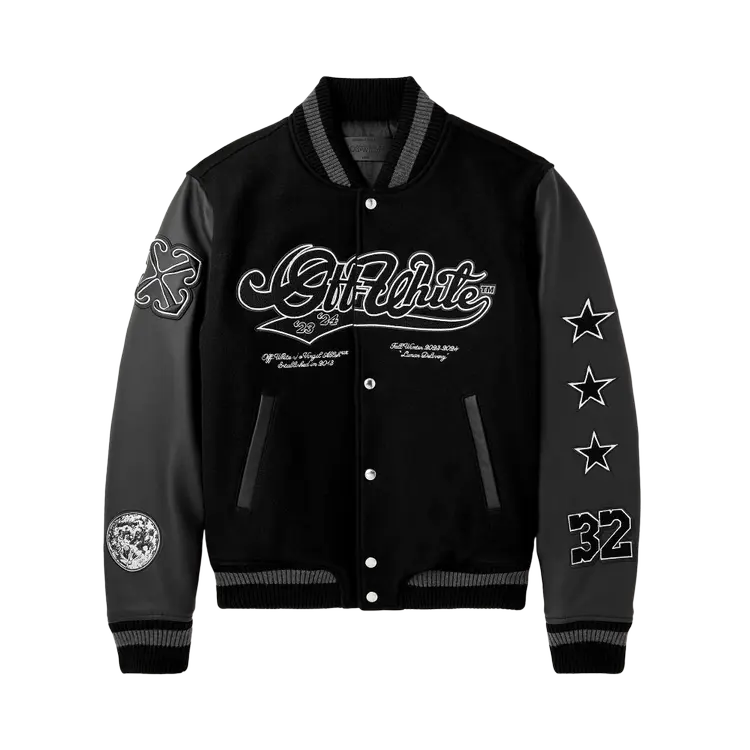 

Куртка Off-White Moon Embroidered Bomber 'Black', черный